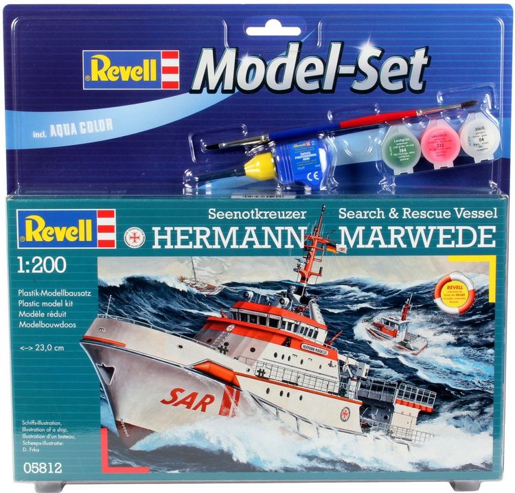 Produktbild: Model Set Seenotkreuzer Hermann Marwede, Revell Modellbausatz mit Basiszubeh&ouml;r