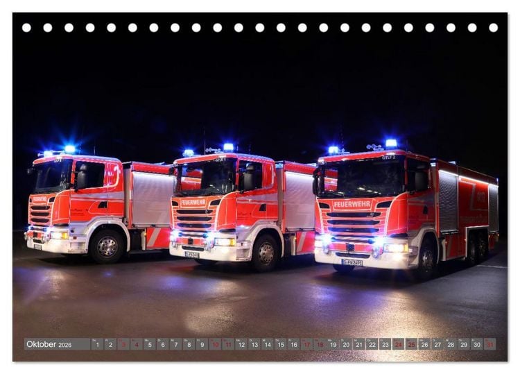 Produktbild: Einsatzfahrzeuge der Feuerwehr Stuttgart (Tischkalender 2026 DIN A5 quer), CALVENDO Monatskalender