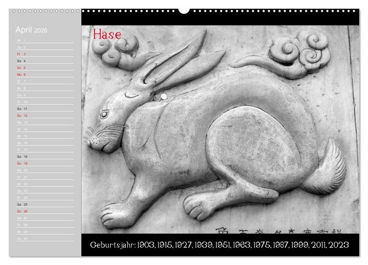 Produktbild: Das Chinesische Horoskop / Geburtstagskalender (Wandkalender 2026 DIN A2 quer), CALVENDO Monatskalender