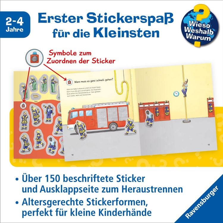 Produktbild: Wieso? Weshalb? Warum? junior Stickerheft - Feuerwehr