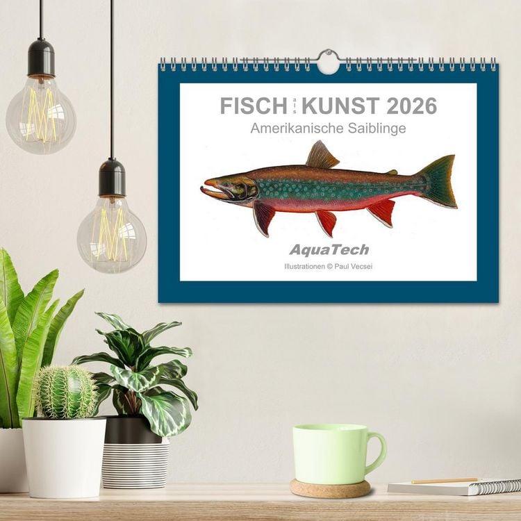 Produktbild: Fisch als Kunst 2026: Amerikanische Saiblinge (Wandkalender 2026 DIN A4 quer), CALVENDO Monatskalender
