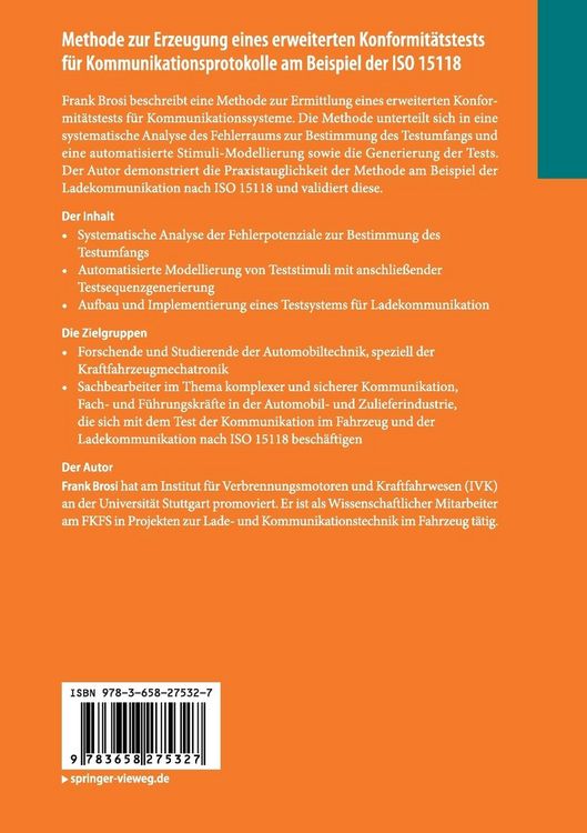 Produktbild: Methode zur Erzeugung eines erweiterten Konformit&auml;tstests f&uuml;r Kommunikationsprotokolle am Beispiel der ISO 15118