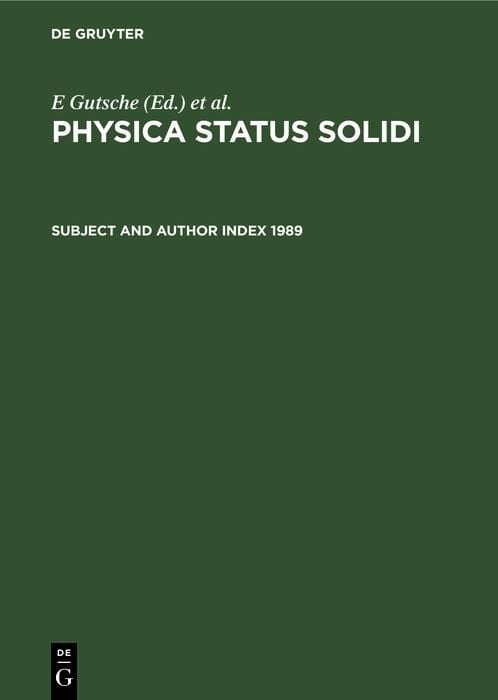 Produktbild: Subject and Author Index 1989
