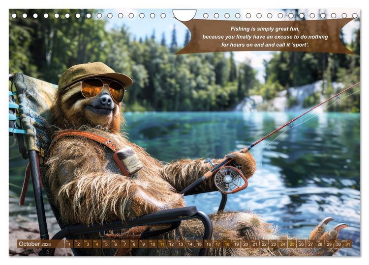 Produktbild: Funny charming animals as fishermen (Wall Calendar 2026 DIN A4 landscape), CALVENDO 12 Month Wall Calendar