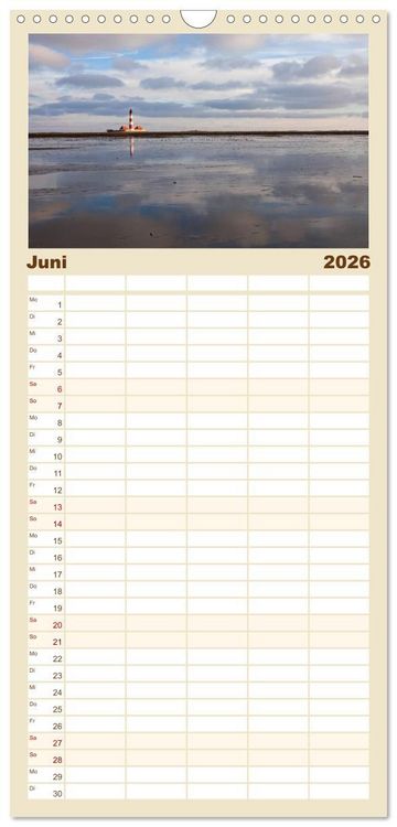 Produktbild: Familienplaner 2026 - Schleswig-Holstein - Nordfriesland mit 5 Spalten (Wandkalender, 21 x 45 cm) CALVENDO