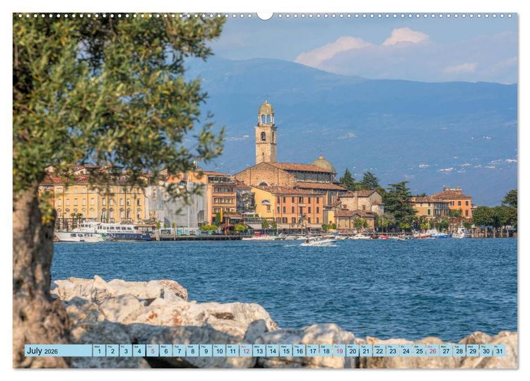 Produktbild: Lake Garda Mediterranean oasis in Northern Italy (High Quality Premium Wall Calendar 2026 DIN A2 landscape),CALVENDO 12 Month Wall Calendar