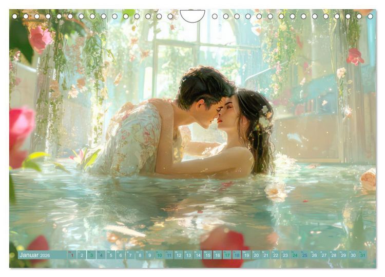 Produktbild: Zarte anmutige Romanzen (Wandkalender 2026 DIN A4 quer), CALVENDO Monatskalender