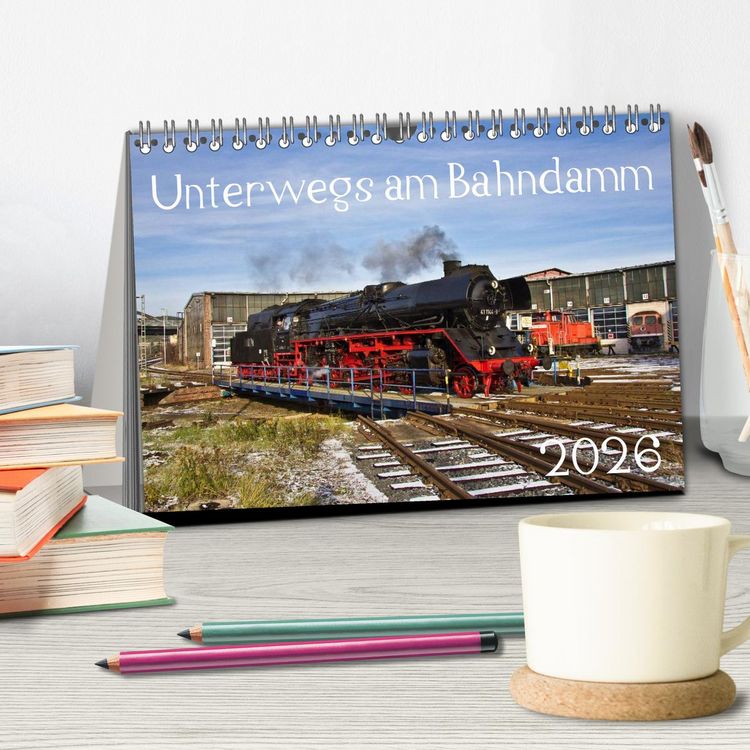 Produktbild: Unterwegs am Bahndamm (Tischkalender 2026 DIN A5 quer), CALVENDO Monatskalender