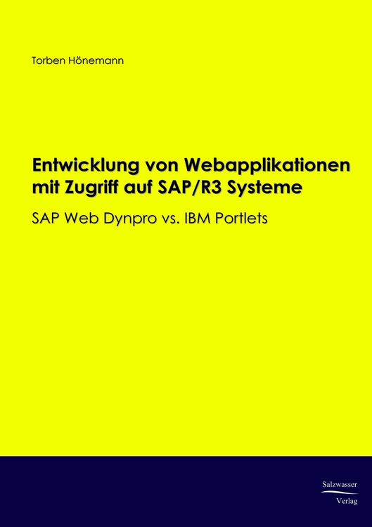 Produktbild: Entwicklung von Webapplikationen mit Zugriff auf SAP/R3 Systeme