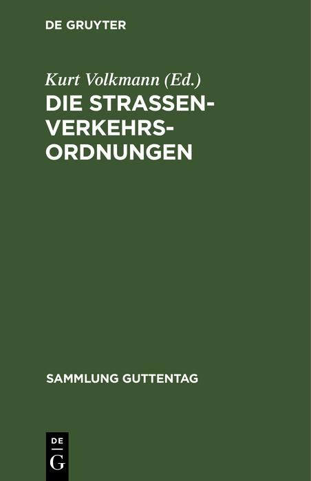 Produktbild: Die Stra&szlig;enverkehrsordnungen