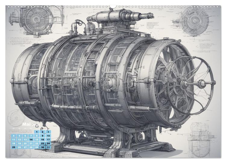Produktbild: Steampunk - Blaupausen (Wandkalender 2026 DIN A2 quer), CALVENDO Monatskalender
