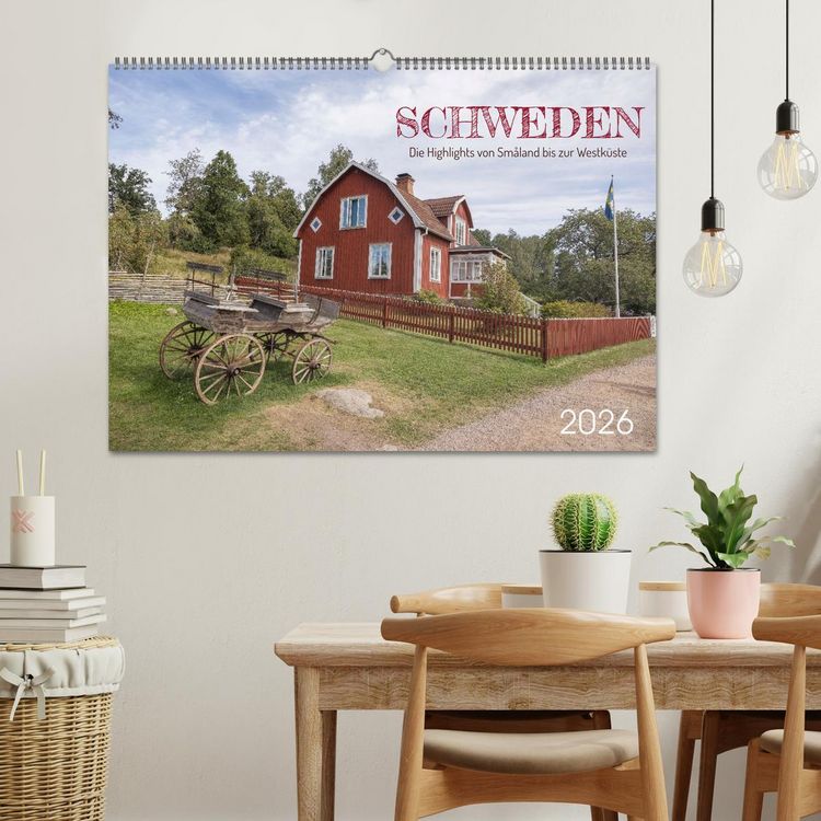 Produktbild: Schweden - Die Highlights von Sm&aring;land bis zur Westk&uuml;ste (Wandkalender 2026 DIN A2 quer), CALVENDO Monatskalender