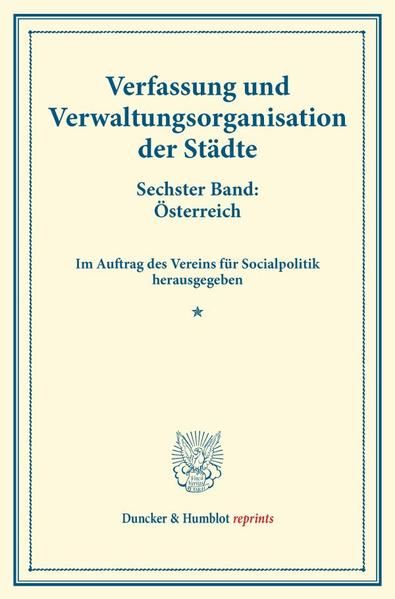 Produktbild: Verfassung und Verwaltungsorganisation der St&auml;dte.