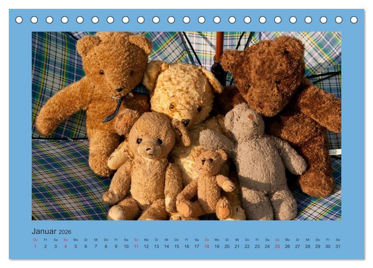 Produktbild: Teddys Meine Freunde (Tischkalender 2026 DIN A5 quer), CALVENDO Monatskalender