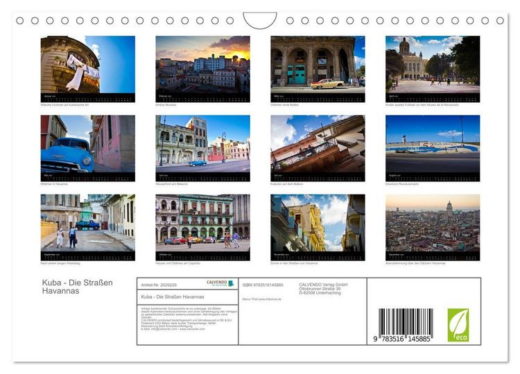 Produktbild: Kuba - Die Stra&szlig;en Havannas (Wandkalender 2026 DIN A4 quer), CALVENDO Monatskalender