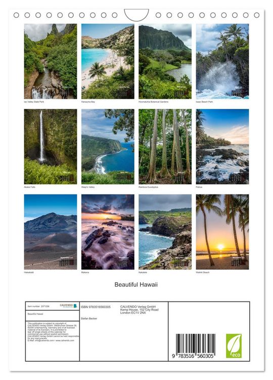 Produktbild: Beautiful Hawaii (Wall Calendar 2026 DIN A4 portrait), CALVENDO 12 Month Wall Calendar