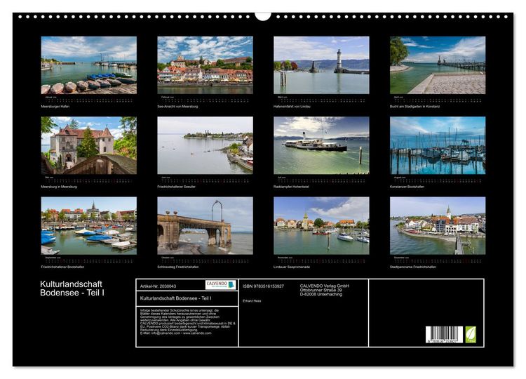 Produktbild: Kulturlandschaft Bodensee - Teil I (Wandkalender 2026 DIN A2 quer), CALVENDO Monatskalender