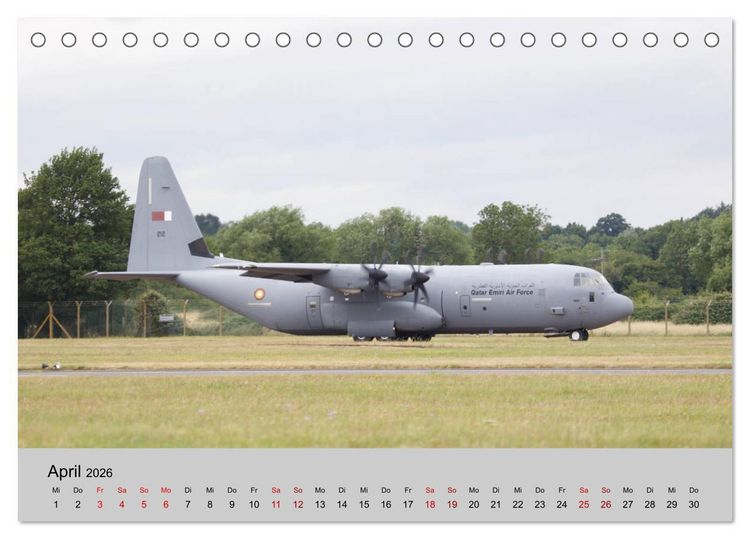 Produktbild: Transportflugzeug C-130 Hercules (Tischkalender 2026 DIN A5 quer), CALVENDO Monatskalender