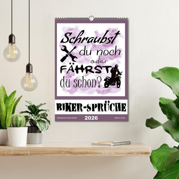 Produktbild: Biker-Spr&uuml;che (Wandkalender 2026 DIN A3 hoch), CALVENDO Monatskalender