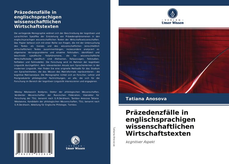 Produktbild: Pr&auml;zedenzf&auml;lle in englischsprachigen wissenschaftlichen Wirtschaftstexten