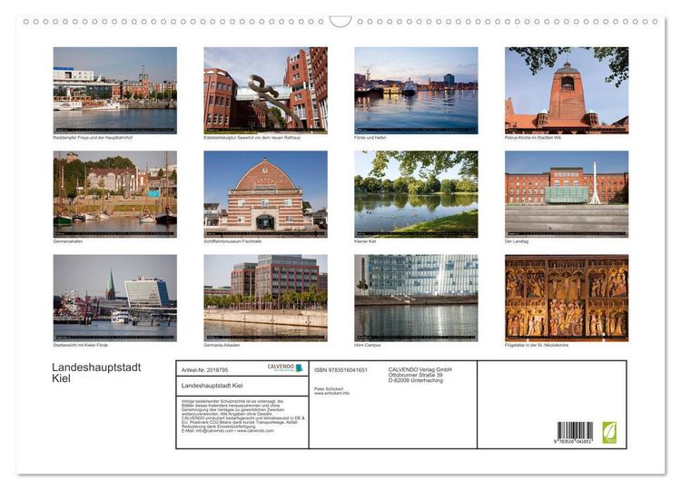 Produktbild: Landeshauptstadt Kiel (Wandkalender 2026 DIN A2 quer), CALVENDO Monatskalender