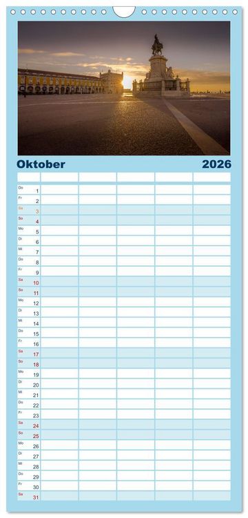 Produktbild: Familienplaner 2026 - Eine Stadt voller Charme - Lissabon mit 5 Spalten (Wandkalender, 21 x 45 cm) CALVENDO