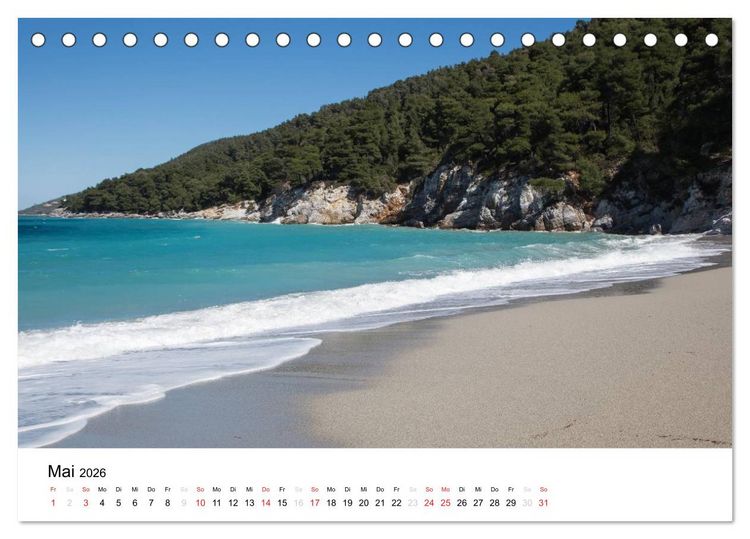 Produktbild: Al&oacute;nnisos, Ski&aacute;thos, Sk&oacute;pelos (Tischkalender 2026 DIN A5 quer), CALVENDO Monatskalender