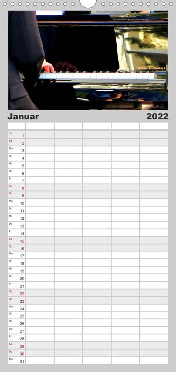 Produktbild: Familienplaner Klangbilder des Jazz (Wandkalender 2022 , 21 cm x 45 cm, hoch)