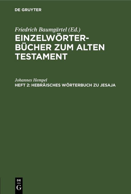 Produktbild: Hebr&auml;isches W&ouml;rterbuch zu Jesaja