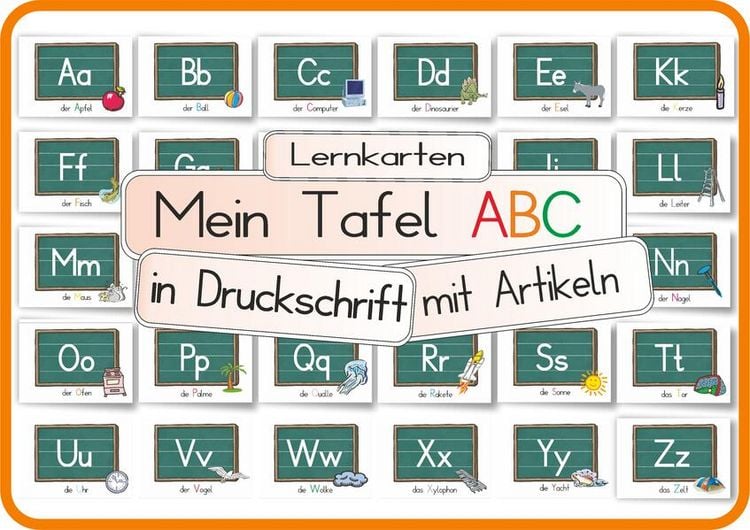 Produktbild: Mein Tafel ABC in Druckschrift mit Artikeln