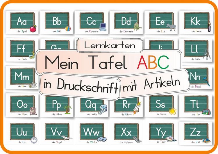 Produktbild: Mein Tafel ABC in Druckschrift mit Artikeln
