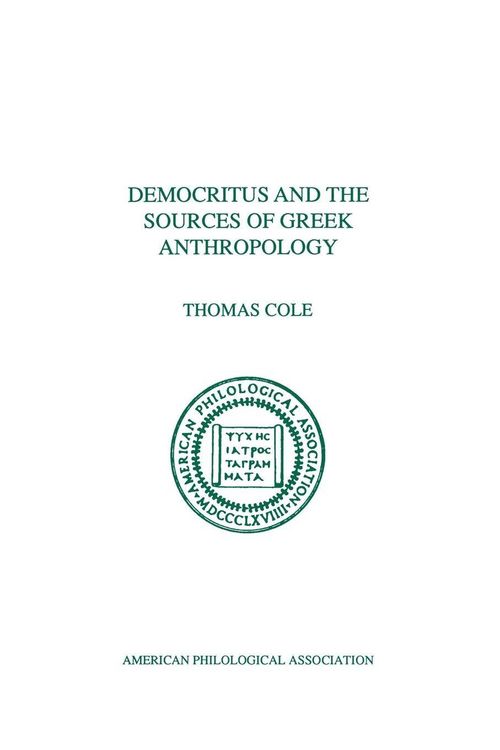 Produktbild: Democritus and the Sources of Greek Anthropology