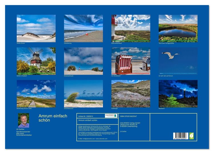 Produktbild: Amrum einfach sch&ouml;n (Wandkalender 2026 DIN A2 quer), CALVENDO Monatskalender
