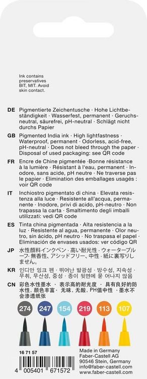 Produktbild: Faber-Castell Tuschestifte Pitt Artist Pens Manga Shonen, 6er Etui