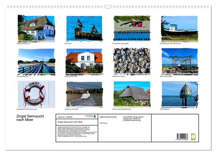 Produktbild: Zingst Sehnsucht nach Meer (Wandkalender 2026 DIN A2 quer), CALVENDO Monatskalender