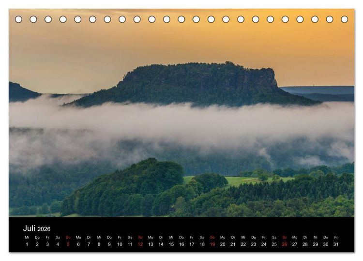 Produktbild: S&auml;chsische Schweiz (Tischkalender 2026 DIN A5 quer), CALVENDO Monatskalender
