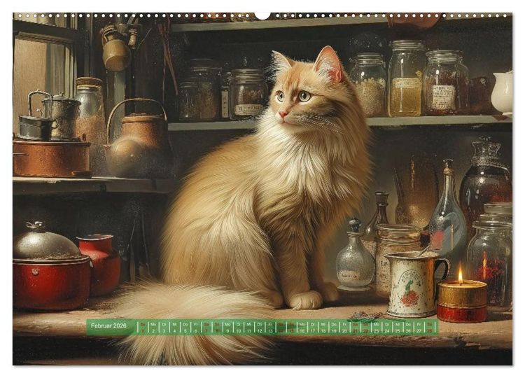 Produktbild: Nostalgische Samtpfoten (Wandkalender 2026 DIN A2 quer), CALVENDO Monatskalender
