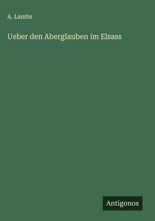 Produktbild: Ueber den Aberglauben im Elsass