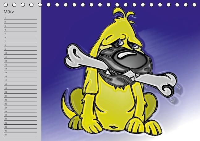 Produktbild: Hunde-Geburtstagskalender / Witziger Cartoon-Kalender (Tischkalender immerw&auml;hrend DIN A5 quer)