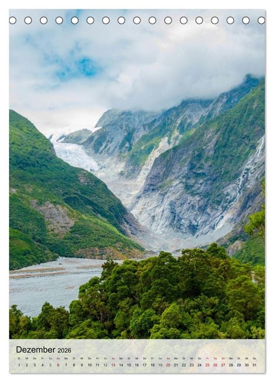 Produktbild: Neuseeland und die Cook Islands - Inseltr&auml;ume und Bergwelten (Tischkalender 2026 DIN A5 hoch), CALVENDO Monatskalender