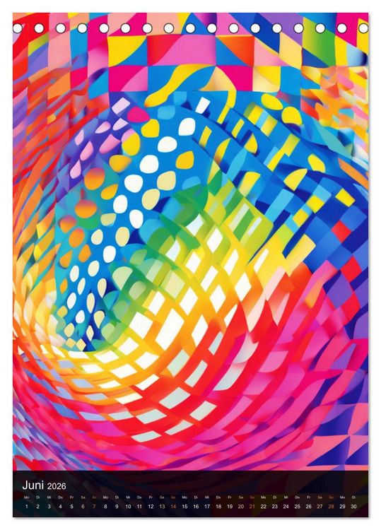 Produktbild: OP Art Nichts f&uuml;r schwache Augen (Tischkalender 2026 DIN A5 hoch), CALVENDO Monatskalender