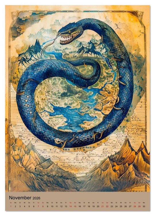 Produktbild: Wikinger - Mythologie - G&ouml;tter, Runen und Legenden (Wandkalender 2026 DIN A2 hoch), CALVENDO Monatskalender