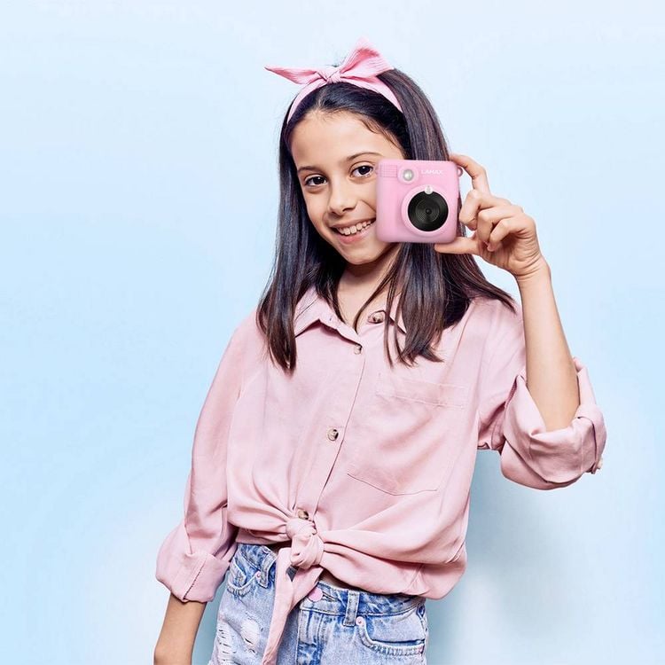 Produktbild: Lamax InstaKid1 Sofortbildkamera Pink Integrierter Akku, mit eingebautem Blitz, Full HD Video, Spritzwassergesch&uuml;tzt