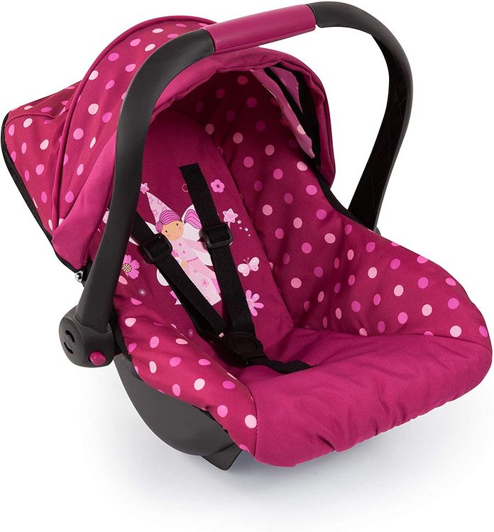 Produktbild: Bayer Design 67967AA - Puppen-Autositz Deluxe Car Seat, mit Dach, Fee-Motiv, bordeaux