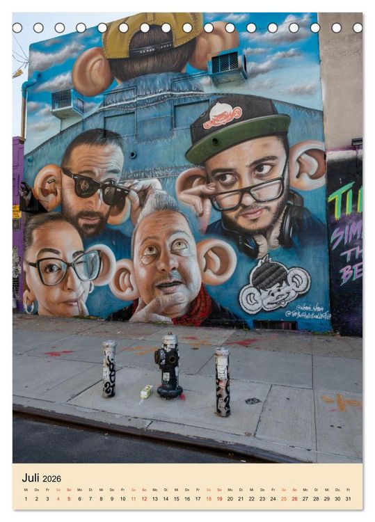 Produktbild: Walls of New York &ndash; Street Art in Farbe (Tischkalender 2026 DIN A5 hoch), CALVENDO Monatskalender