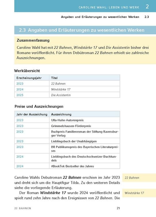 Produktbild: 22 Bahnen von Caroline Wahl