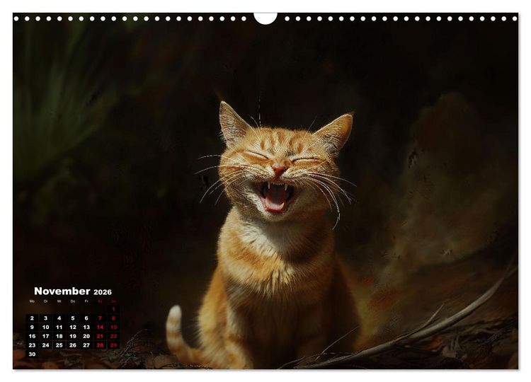 Produktbild: Auch Katzen lachen gern (Wandkalender 2026 DIN A3 quer), CALVENDO Monatskalender