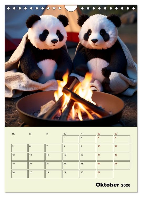 Produktbild: Ein pandastarkes Jahr - Flauschige Pandab&auml;ren zum Verlieben (Wandkalender 2026 DIN A4 hoch), CALVENDO Monatskalender