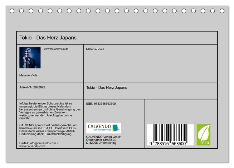 Produktbild: Tokio - Das Herz Japans (Tischkalender 2026 DIN A5 quer), CALVENDO Monatskalender