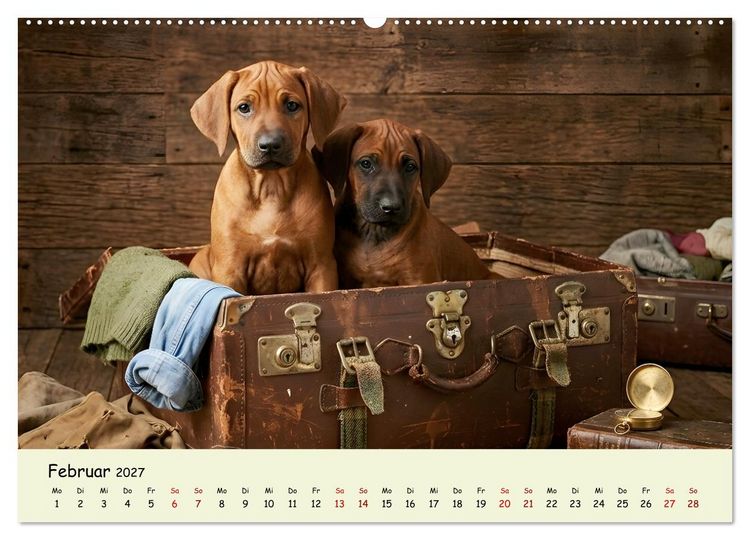 Produktbild: Rhodesian Ridgeback - Welpenzauber (Wandkalender 2027 DIN A2 quer), CALVENDO Monatskalender